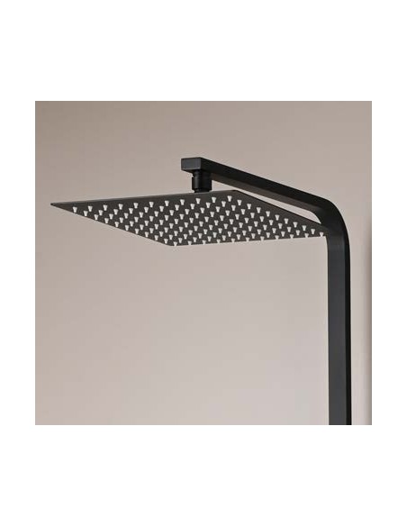 COLUMNA DUCHA MONOMANDO CUADRADA CROMO/NEGRO