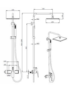 Grifo ducha monomando INFINITE CROMO/NEGRO/ORO/ORO ROSA 2