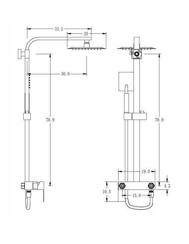 Grifo ducha monomando ARMY CROMO/NEGRO/ORO/NIQUEL