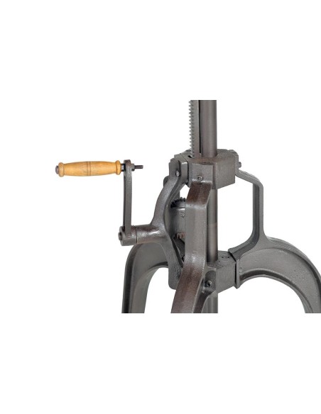 Mesa elevable en madera reciclada multicolor de Giner y Colomer – mesa de centro con base de hierro