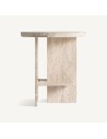 Mesa auxiliar Thiennes de Vical Home en travertino beige 50x55 cm estilo art déco
