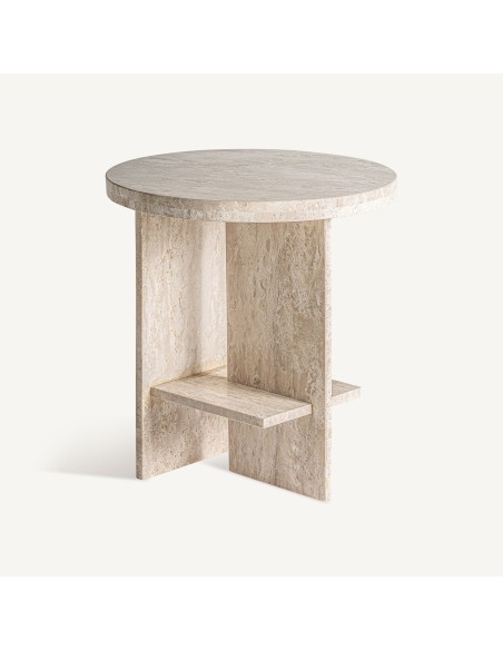 Mesa Auxiliar Thiennes de Travertino Beige – Vical Home