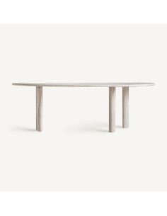 Mesa de comedor Thiennes de travertino blanco roto 234 cm de Vical Home