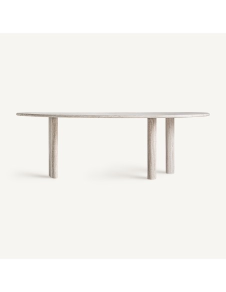 Mesa de comedor Thiennes de travertino blanco roto 234 cm de Vical Home
