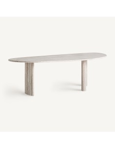 Mesa de comedor Thiennes de travertino blanco roto 234 cm de Vical Home 2