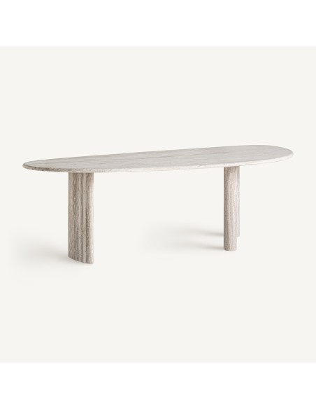 Mesa de Comedor Thiennes de Travertino Blanco Roto – Vical Home