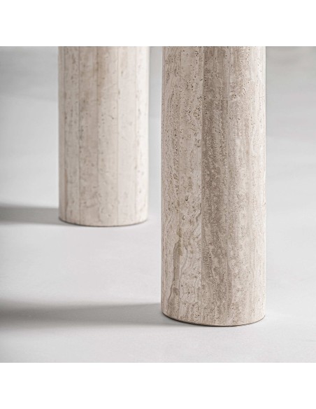 Mesa de Comedor Thiennes de Travertino Blanco Roto – Vical Home