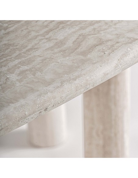 Mesa de Comedor Thiennes de Travertino Blanco Roto – Vical Home