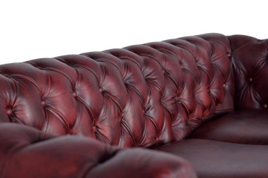 Sofá Chester de 3 plazas en piel marrón de...