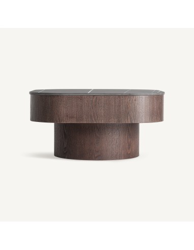 Mesa de Centro Neufs de Vical Home – Diseño Art Déco en Mármol Negro y Madera
