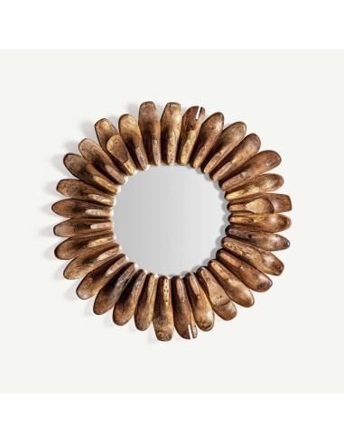 Espejo Roth de Vical Home – Estilo Étnico en Madera Reciclada Marrón Envejecida
