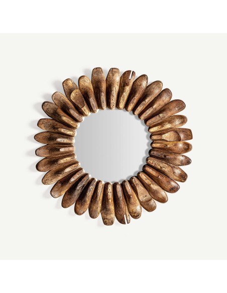 Espejo Roth de Vical Home – Estilo Étnico en Madera Reciclada Marrón Envejecida