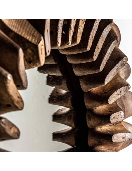 Espejo Roth de Vical Home – Estilo Étnico en Madera Reciclada Marrón Envejecida