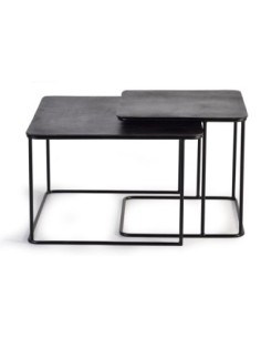 Set de 2 Mesas de Centro Giner y Colomer de Metal Negro 2