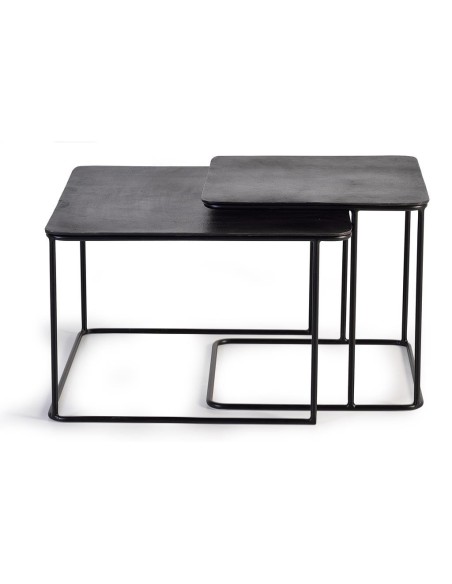 Set de 2 Mesas de Centro Giner y Colomer de Metal Negro