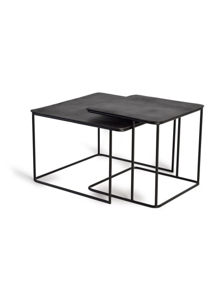 Set de 2 Mesas de Centro Giner y Colomer de Metal Negro