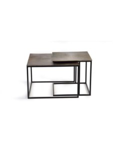 Set de 2 Mesas de Centro Giner y Colomer en Bronce y Metal