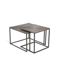 Set de 2 Mesas de Centro Giner y Colomer en Bronce y Metal 2