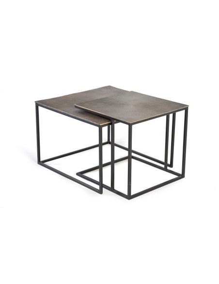 Set de 2 Mesas de Centro Giner y Colomer en Bronce y Metal