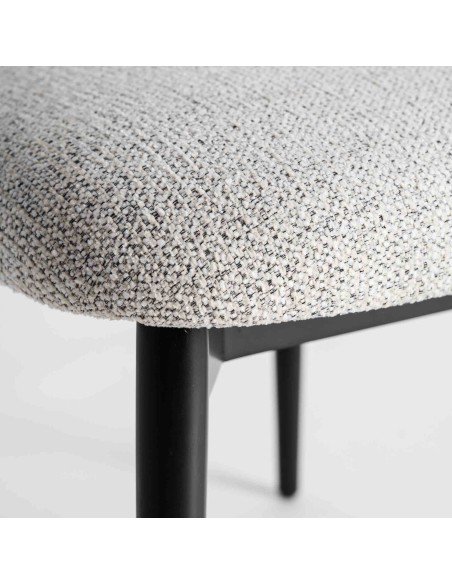 Silla de Diseño en Madera de Arce Negra y Tapizado Beige – VICAL HOME