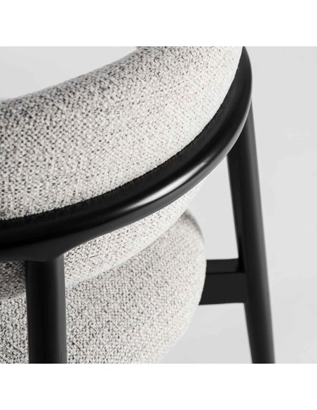 Silla de Diseño en Madera de Arce Negra y Tapizado Beige – VICAL HOME