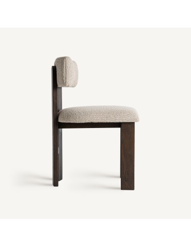 Silla de Diseño en Poliéster Beige y Madera...