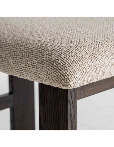 Silla de Diseño en Poliéster Beige y Madera Negra – VICAL HOME