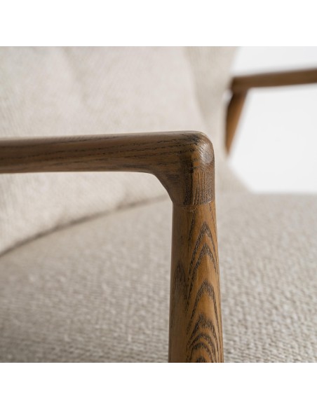 Sillón de Diseño en Poliéster Beige y Madera Marrón – VICAL HOME