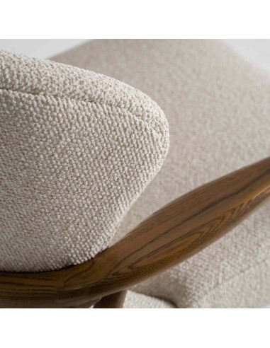 Sillón de Diseño en Poliéster Beige y Madera...