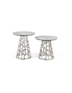 Set 2 Mesas de Centro Mármol y Aluminio Giner y Colomer –... 2