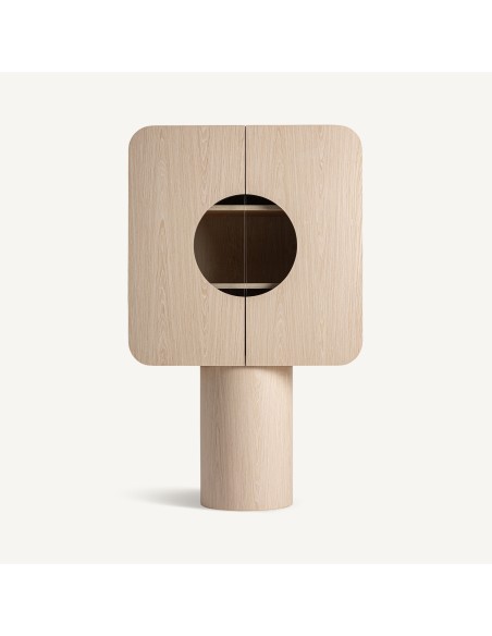 Armario Kharj de madera de roble y cristal transparente de Vical Home