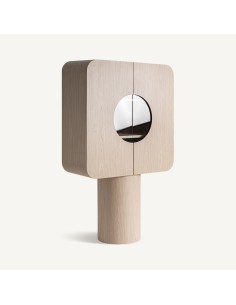 Armario Kharj de madera de roble y cristal transparente de Vical Home 2