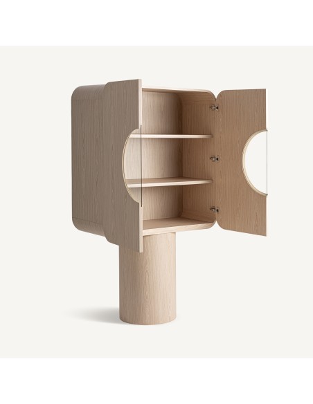 Armario Kharj de Madera de Roble y Cristal Transparente – Vical Home