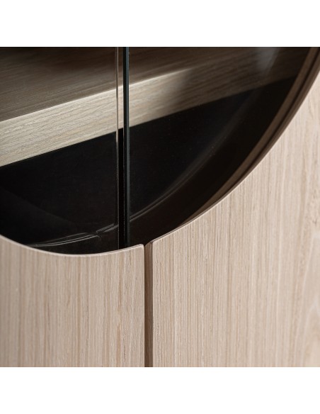 Armario Kharj de Madera de Roble y Cristal Transparente – Vical Home