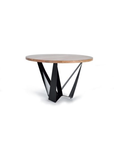 Mesa de Comedor Redonda Giner y Colomer en Madera de Acacia y Metal - 120 cm