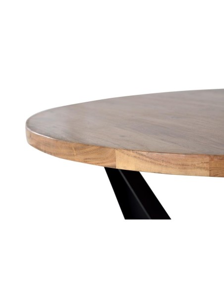 Mesa de Comedor Redonda Giner y Colomer en Madera de Acacia y Metal - 120 cm