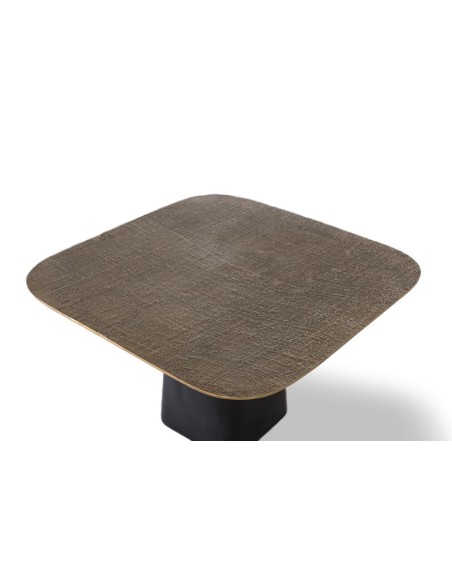 Mesa de Centro Giner y Colomer en Hierro y Aluminio Negro y Dorado – 70x70 cm