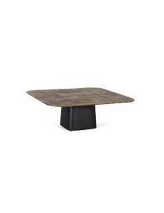 Mesa de centro Giner y Colomer 90x90 cm negra y dorada de metal y aluminio