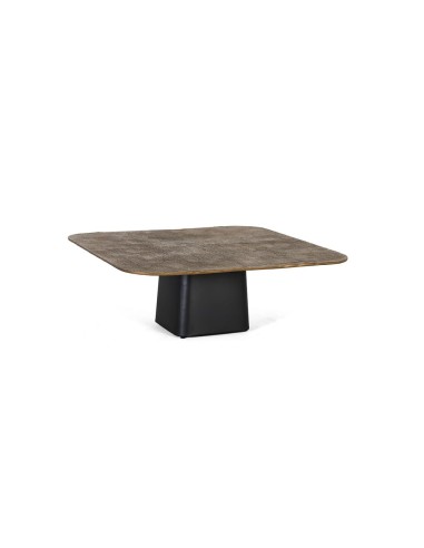 Mesa de centro Giner y Colomer 90x90 cm negra y dorada de metal y aluminio