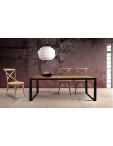 Mesa de Comedor Giner y Colomer de Madera de Mango Macizo y Hierro - 180 cm
