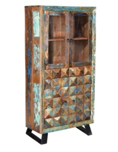 Vitrina de Madera Reciclada Multicolor con 4 Puertas y 2... 2