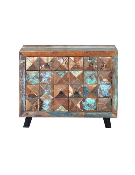 Cómoda de Madera Reciclada con Cajones y Puertas – Colección DIAMANTE | Giner y Colomer
