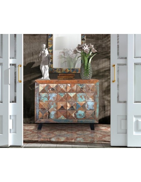 Cómoda de Madera Reciclada con Cajones y Puertas – Colección DIAMANTE | Giner y Colomer
