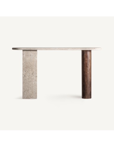 Consola Clare de Vical Home en Travertino y Madera – Estilo Art Decó
