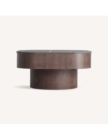 Mesa de Centro Neufs 70x70 cm de Mármol Sintético y Nogal – Vical Home