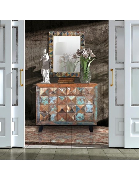 Espejo de Madera Reciclada 100x80 cm – Colección DIAMANTE | Giner y Colomer