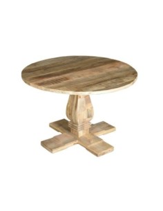 Mesa de comedor redonda madera mango natural de Giner y Colomer 2