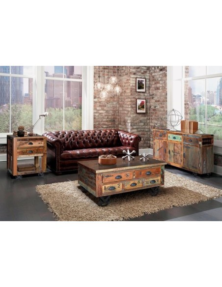 Mesa de centro Verrier con cajones de madera reciclada de Giner y Colomer