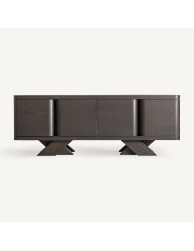 Aparador Rize Vical Home de madera de roble negro estilo art decó