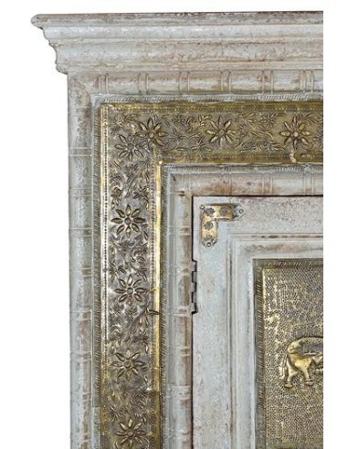 Armario de Madera de Mango Blanco Decapado con...